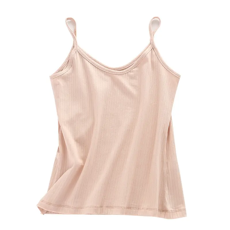 Popular Pure Cotton Camisole Women's Knitted Outer Wear Large Size Suspbottomer Inner Layering Shirt Pure Color Bottoming Vest Women's Summer