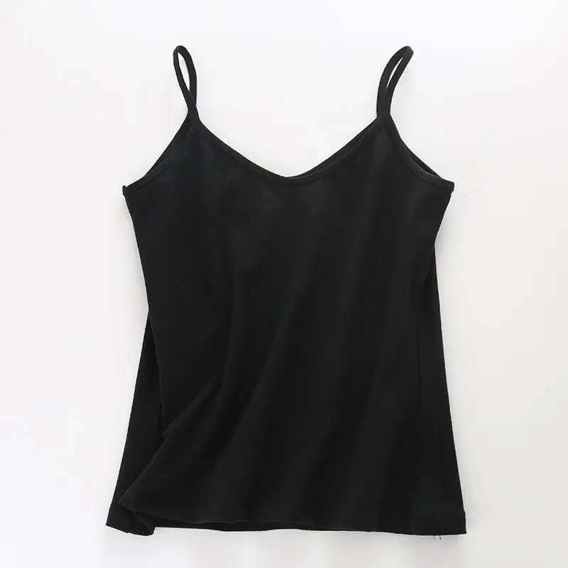Popular Pure Cotton Camisole Women's Knitted Outer Wear Large Size Suspbottomer Inner Layering Shirt Pure Color Bottoming Vest Women's Summer