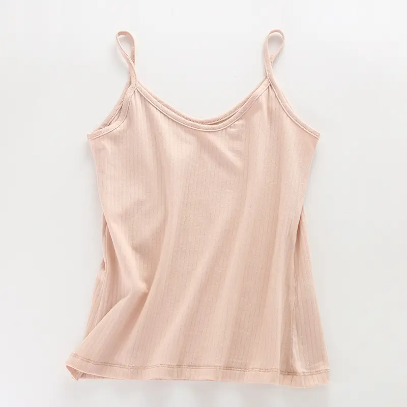 Popular Pure Cotton Camisole Women's Knitted Outer Wear Large Size Suspbottomer Inner Layering Shirt Pure Color Bottoming Vest Women's Summer