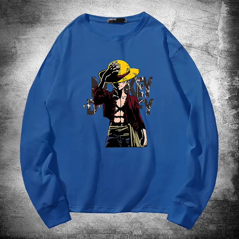 Men One Piece One Piece Long Sleeve T-Shirt Blue - Image 14