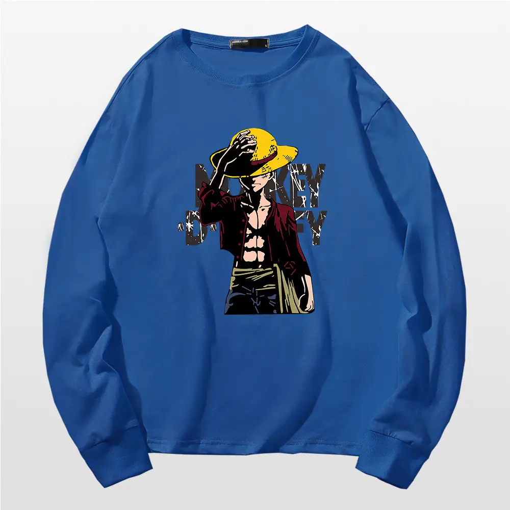 Men One Piece One Piece Long Sleeve T-Shirt Blue - Image 5