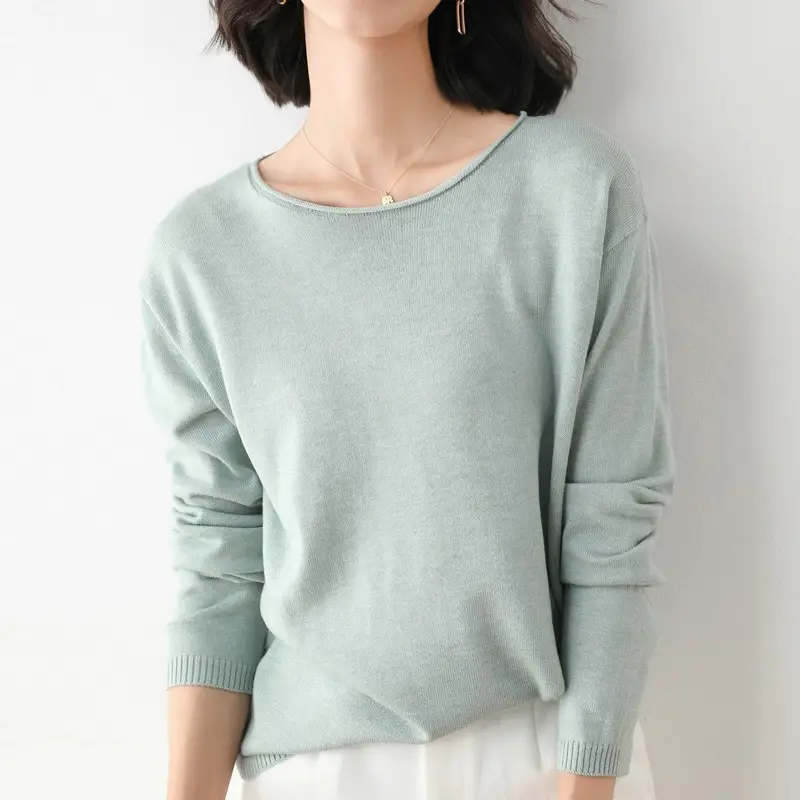 2025 Women Black Knitted Sweater Low Round Neck - Image 10
