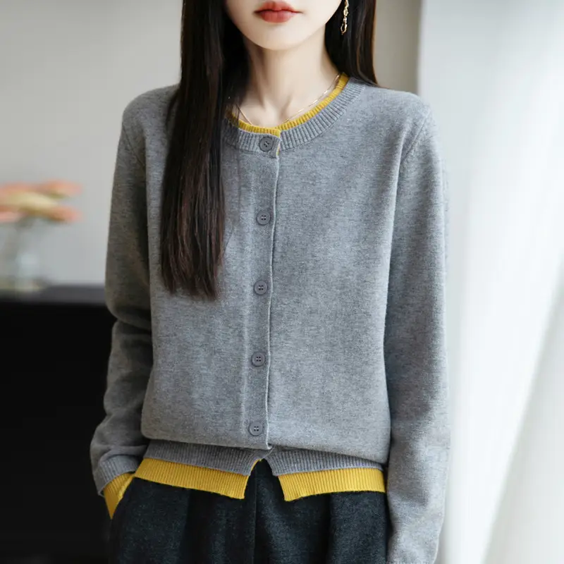 2025 Women Black Knitted Sweater Low Round Neck — feature 9