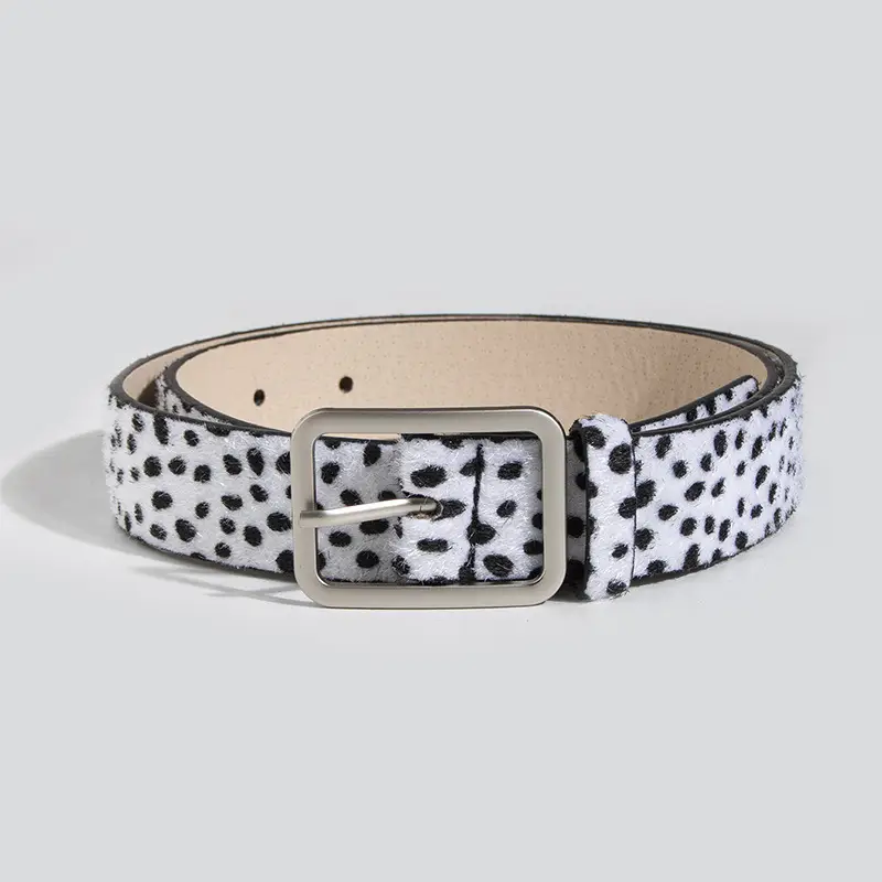 Cow Print Belt for Women PU Leather