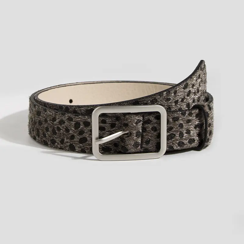 Cow Print Belt for Women PU Leather