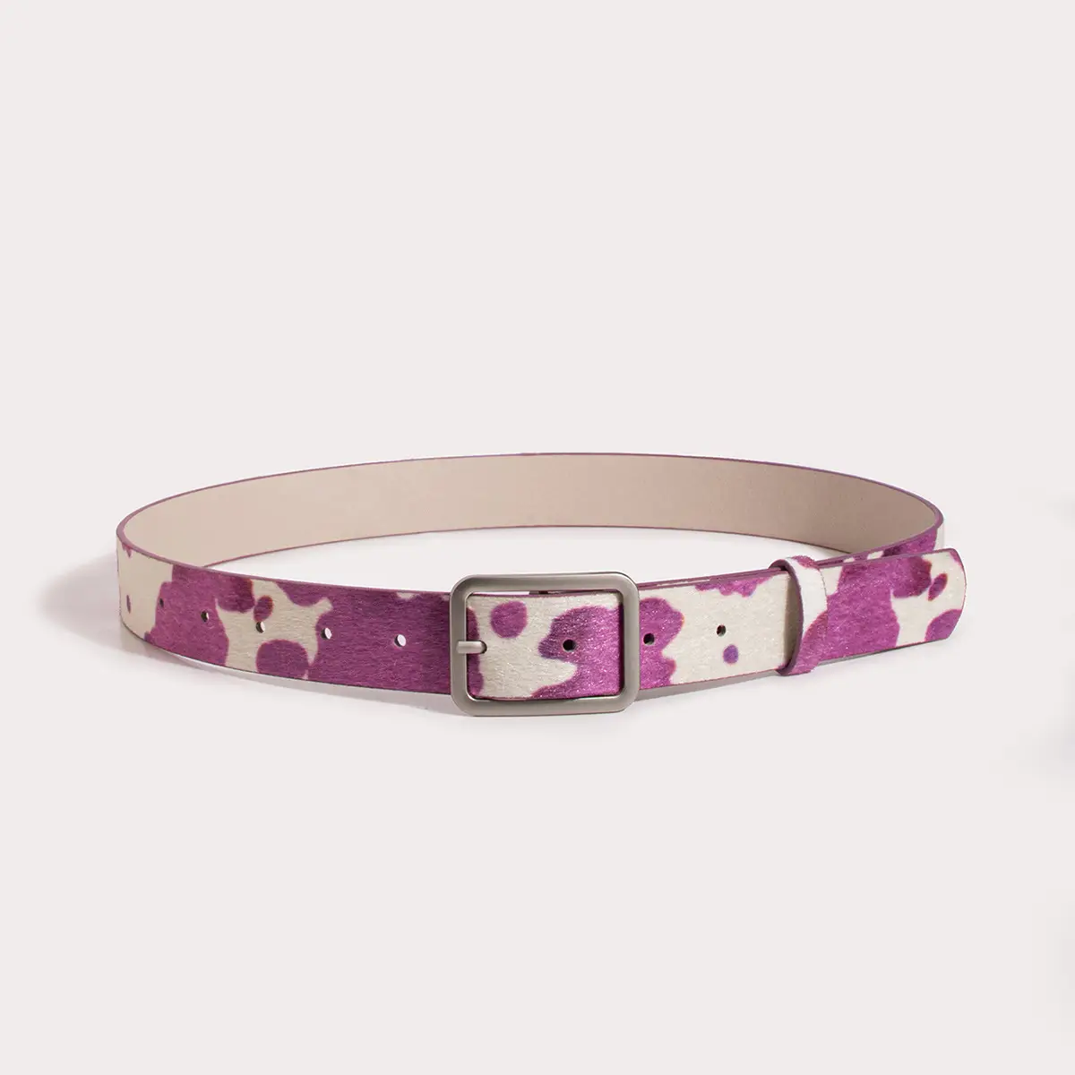 Cow Print Belt for Women PU Leather