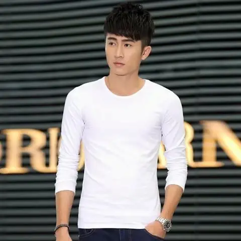 Men's Black Long Sleeve V-Neck T-Shirt Slim Fit - Image 7