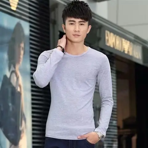 Men's Black Long Sleeve V-Neck T-Shirt Slim Fit - Image 8