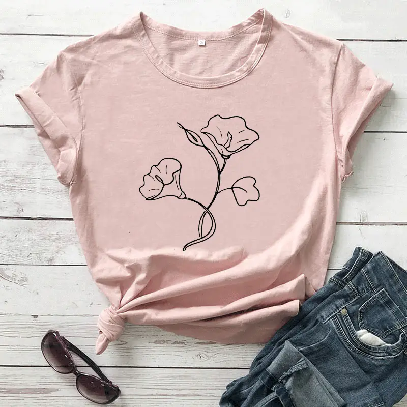 Black Trumpet Flower Short Sleeve T-Shirt - Image 8