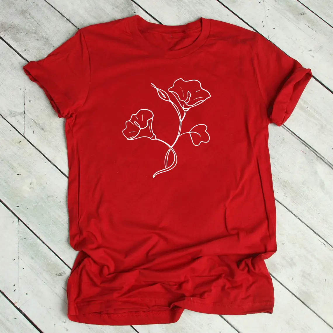 Black Trumpet Flower Short Sleeve T-Shirt - Image 9