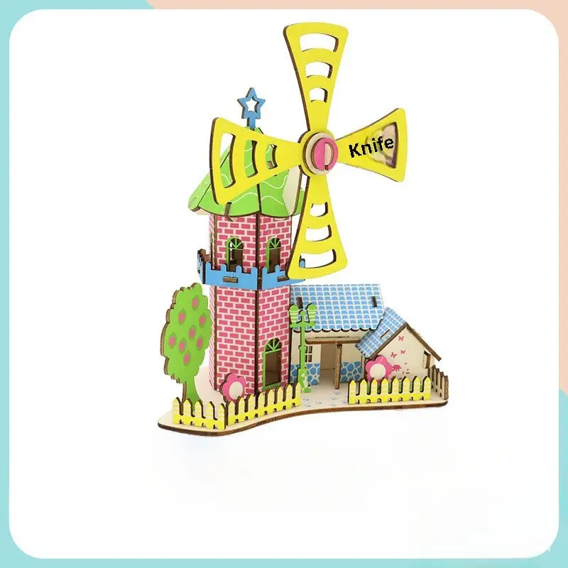 3D Wooden Puzzle House for Kids Educational Toy - Image 15