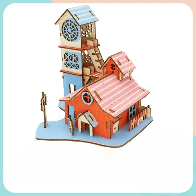 3D Wooden Puzzle House for Kids Educational Toy - Image 21