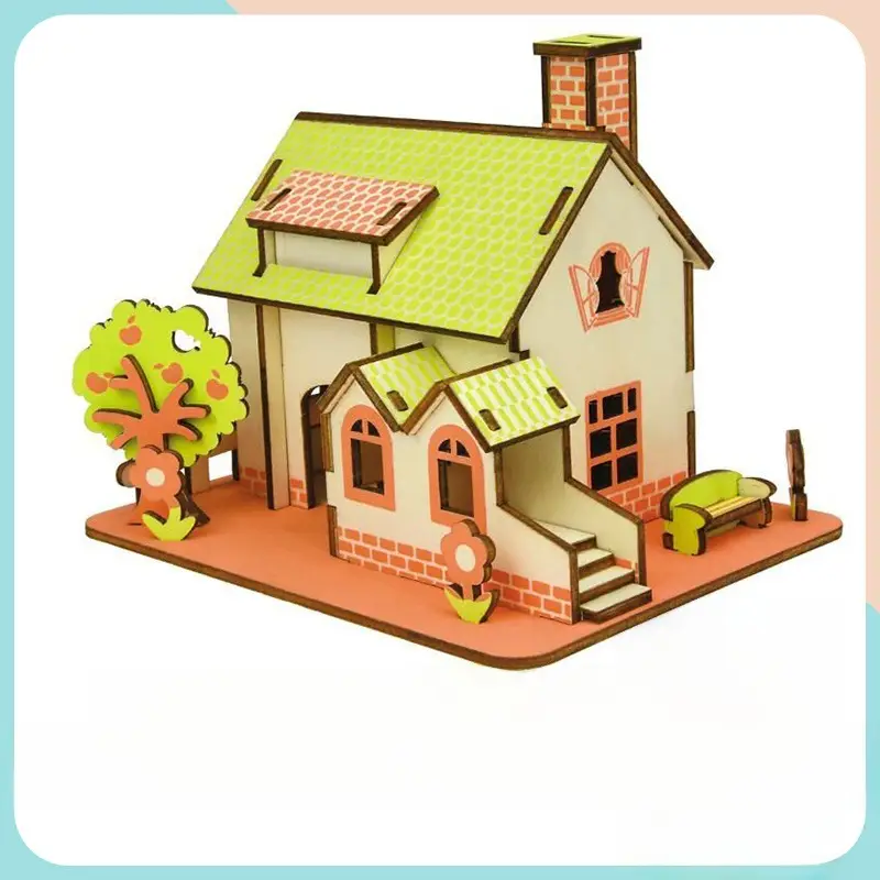 3D Wooden Puzzle House for Kids Educational Toy - Image 27