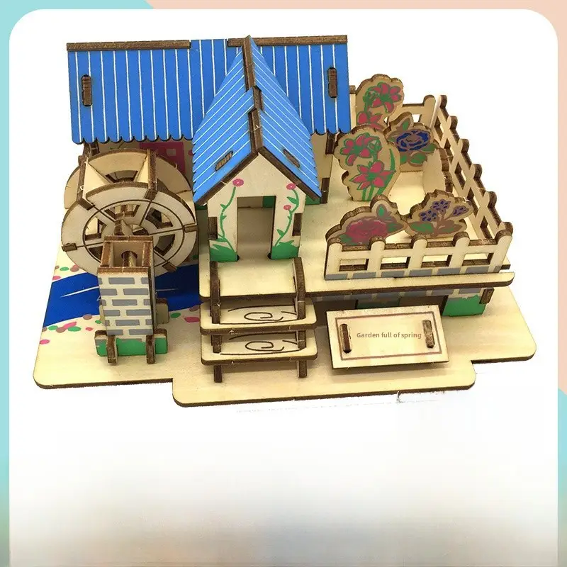 3D Wooden Puzzle House for Kids Educational Toy - Image 40