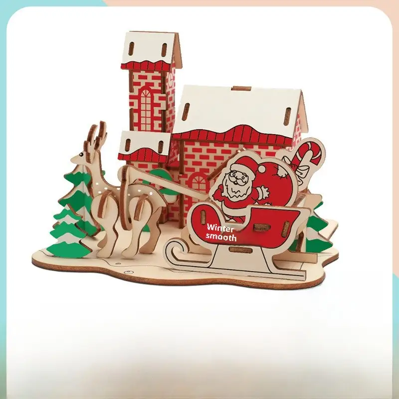 3D Wooden Puzzle House for Kids Educational Toy - Image 44