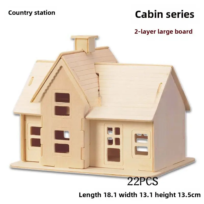 3D Wooden Puzzle House for Kids Educational Toy - Image 54