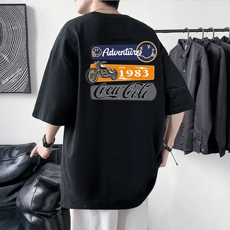 Men 220g Motorcycle Graphic T-Shirt Grey - Image 19