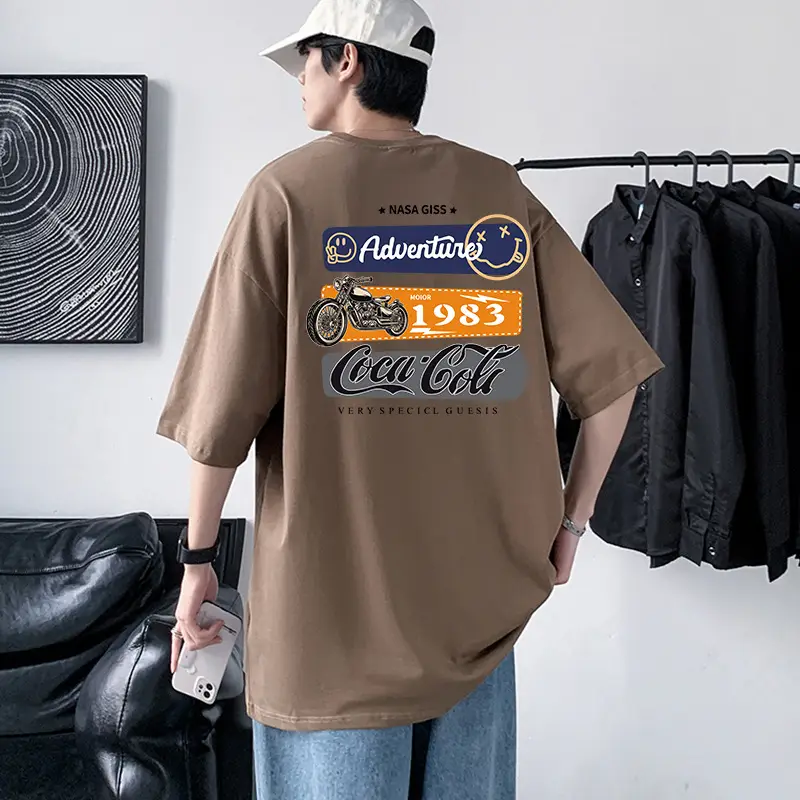 Men 220g Motorcycle Graphic T-Shirt Grey - Image 10