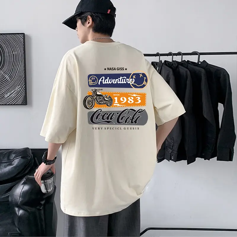 Men 220g Motorcycle Graphic T-Shirt Grey - Image 11