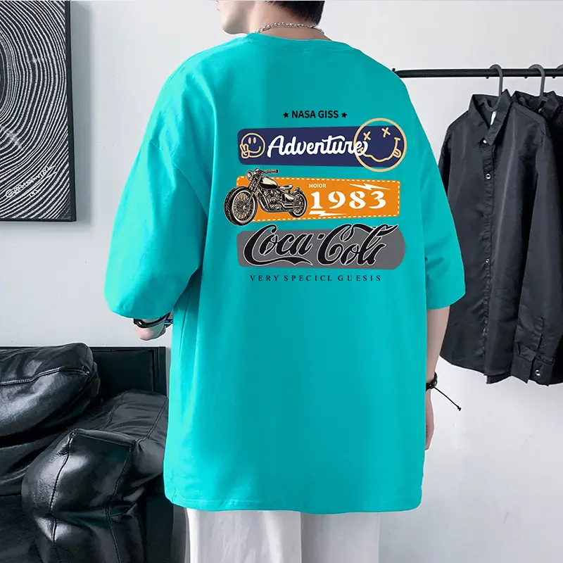 Men 220g Motorcycle Graphic T-Shirt Grey - Image 14