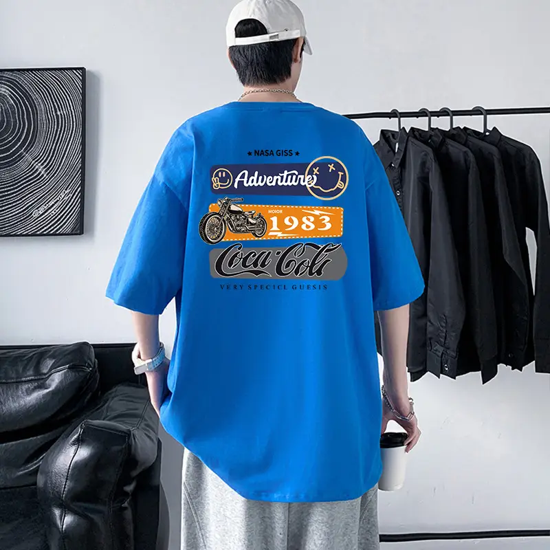 Men 220g Motorcycle Graphic T-Shirt Grey - Image 7