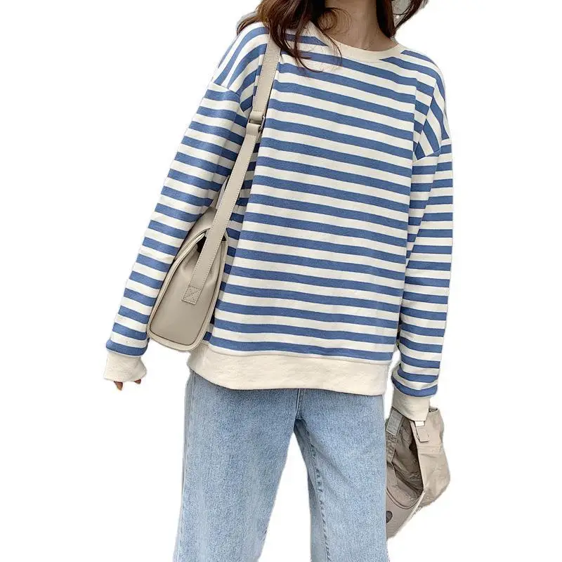 Korean-style Striped Long Sleeve Pullover Women - Image 7