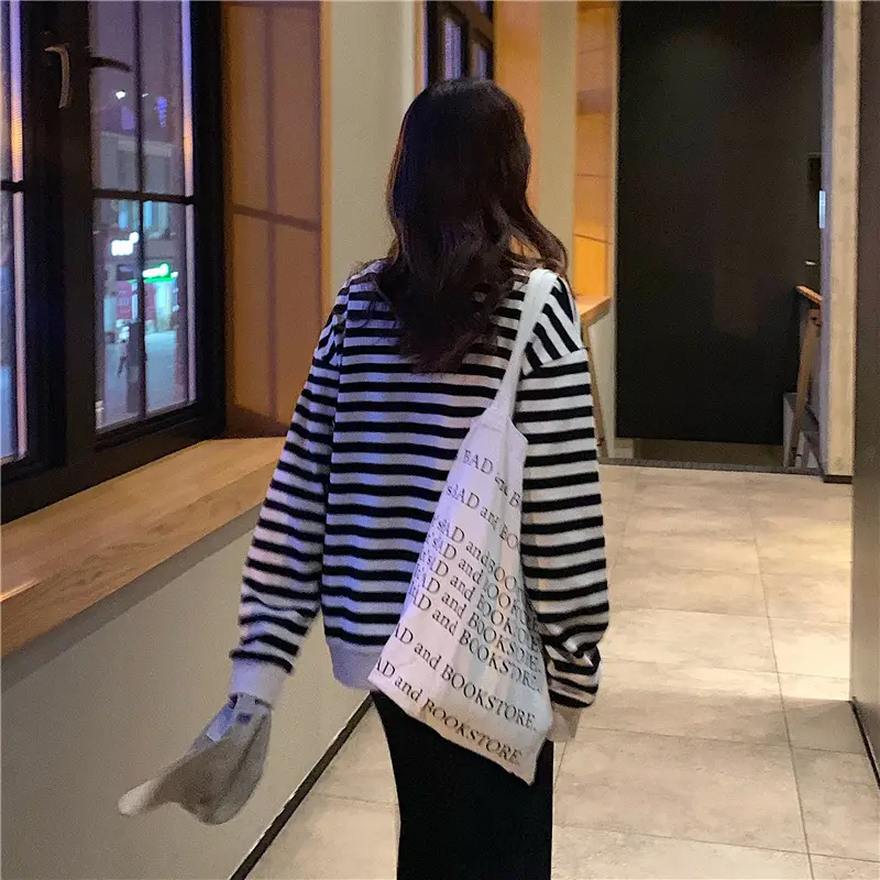 Korean-style Striped Long Sleeve Pullover Women — feature 20