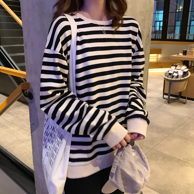 Korean-style Striped Long Sleeve Pullover Women — feature 22