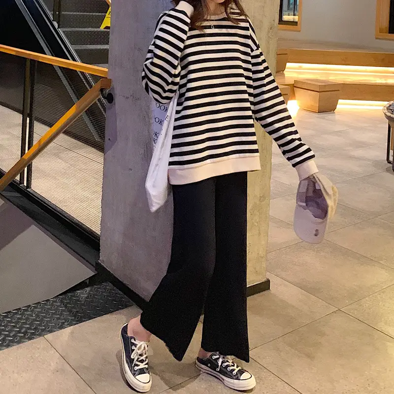 Korean-style Striped Long Sleeve Pullover Women — feature 23