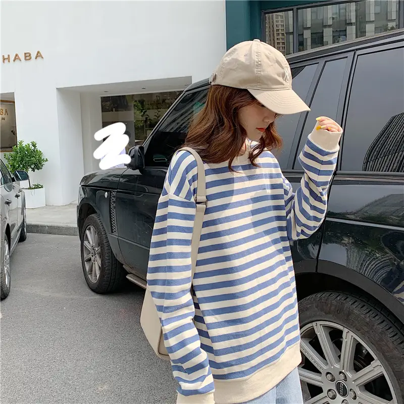 Korean-style Striped Long Sleeve Pullover Women — feature 8