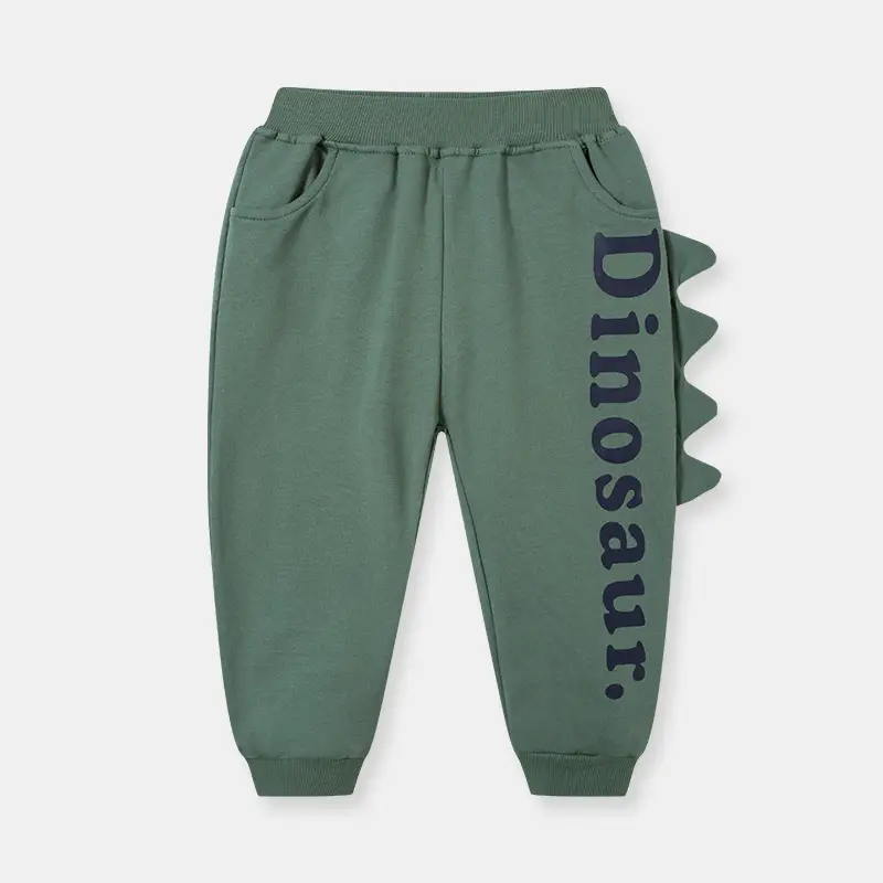 Dinosaur Printed Green Sweatpants for Boys Girls