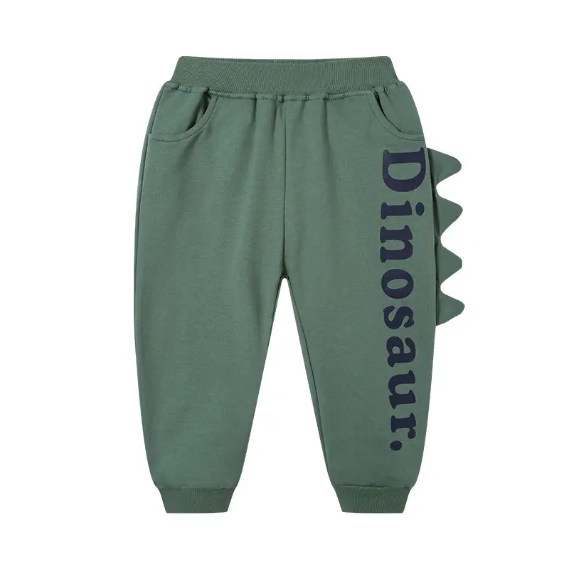 Dinosaur Printed Green Sweatpants for Boys Girls