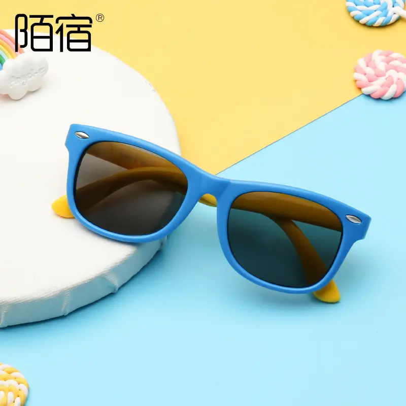 Children's Polarized Sunglasses Yellow Blue Memory Silicone Cross-Border 2140m