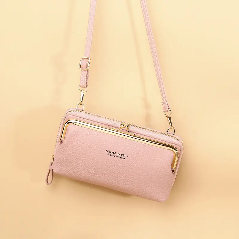 Green Crossbody Phone Bag with Pebbled Leather Design - Image 10