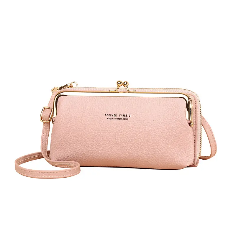 Green Crossbody Phone Bag with Pebbled Leather Design - Image 11