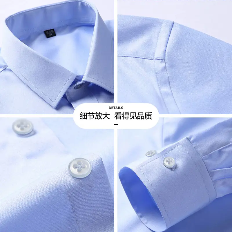 Men's Purple Ice Silk Long Sleeve Shirt - Image 11