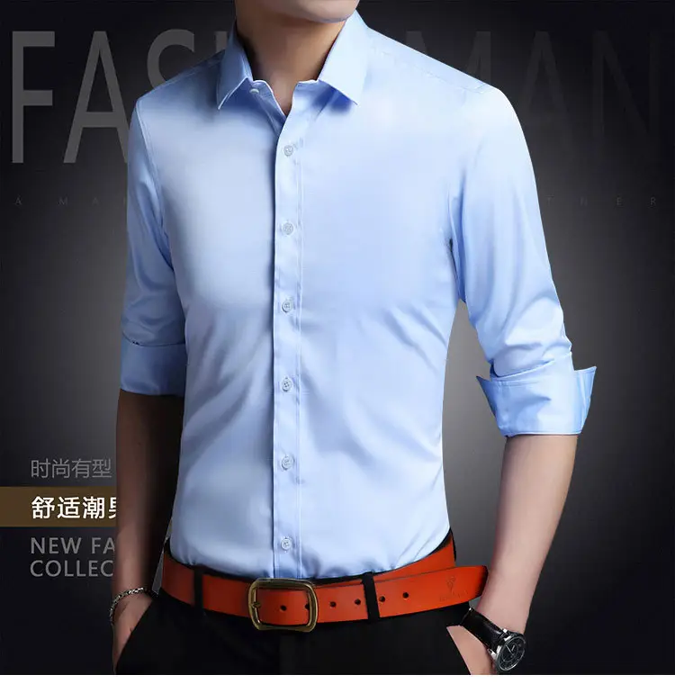 Men's Purple Ice Silk Long Sleeve Shirt — feature 1