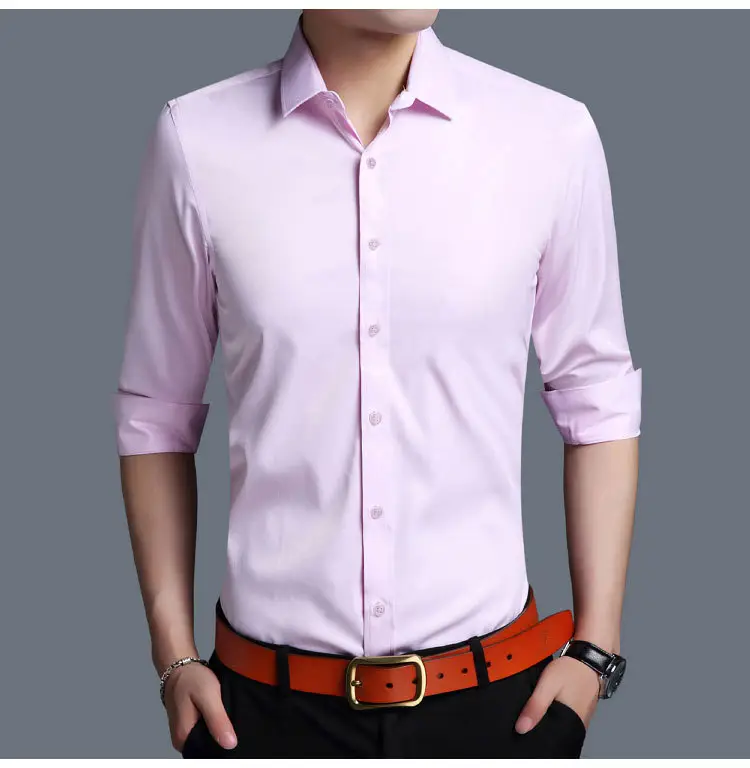 Men's Purple Ice Silk Long Sleeve Shirt — feature 12