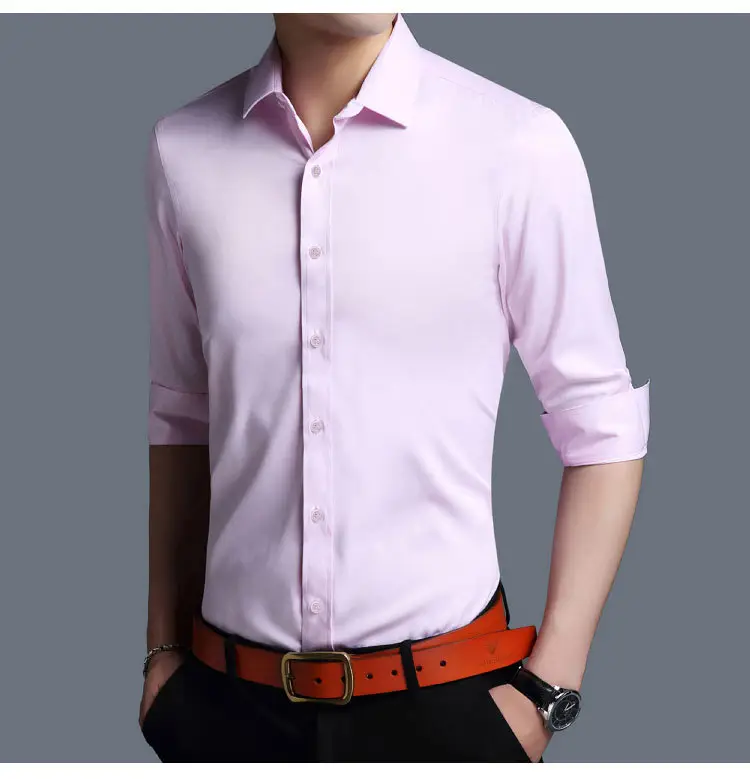 Men's Purple Ice Silk Long Sleeve Shirt — feature 13