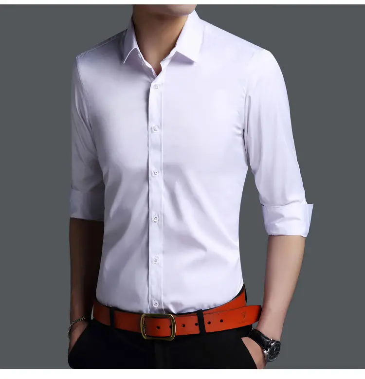 Men's Purple Ice Silk Long Sleeve Shirt — feature 9