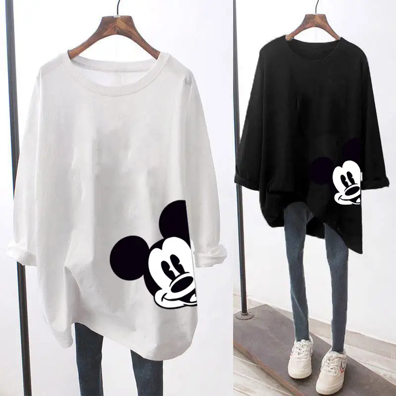 Women Mickey Mouse Long Sleeve T-Shirt Black Green Medium - Image 7