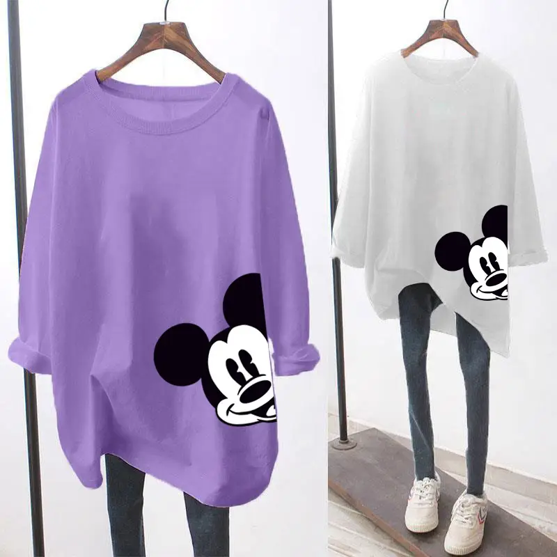 Women Mickey Mouse Long Sleeve T-Shirt Black Green Medium - Image 8