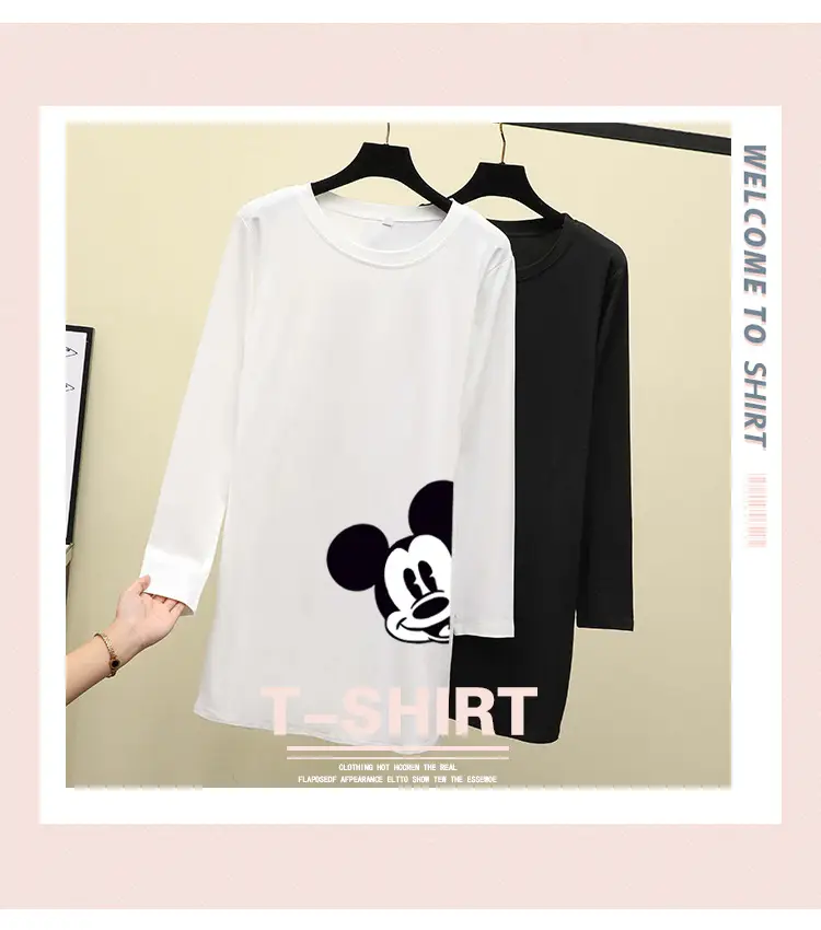 Women Mickey Mouse Long Sleeve T-Shirt Black Green Medium — feature 1
