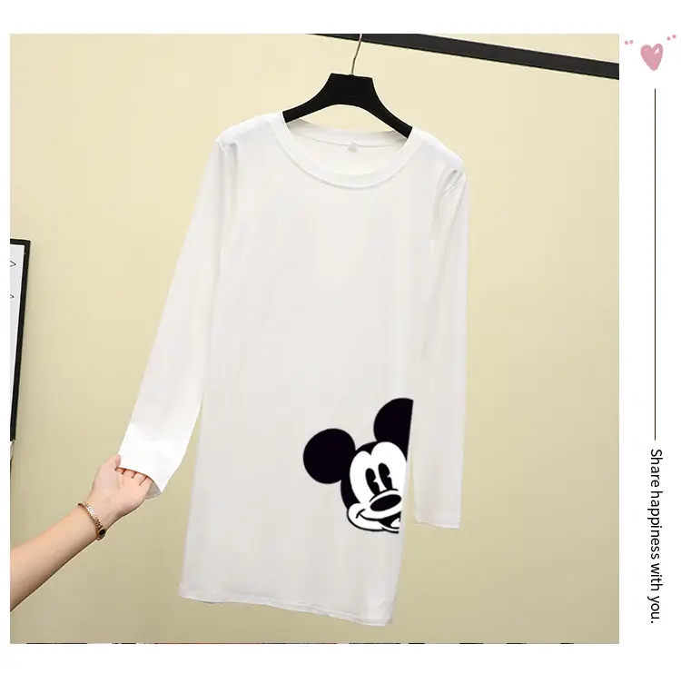 Women Mickey Mouse Long Sleeve T-Shirt Black Green Medium — feature 10