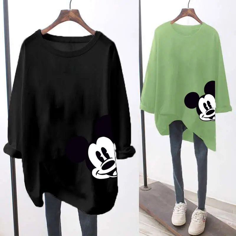 Women Mickey Mouse Long Sleeve T-Shirt Black Green Medium — feature 15