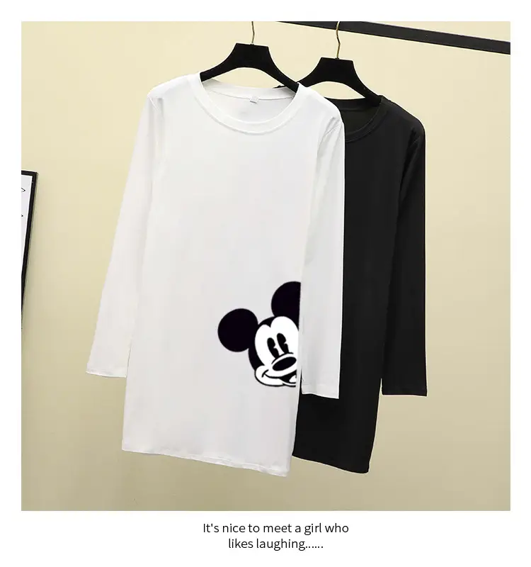 Women Mickey Mouse Long Sleeve T-Shirt Black Green Medium — feature 8