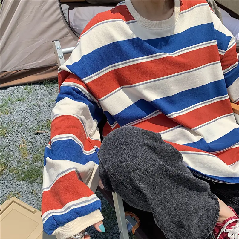 Women Cotton Striped Sweatshirt 2025 Winter Loose Fit — feature 6