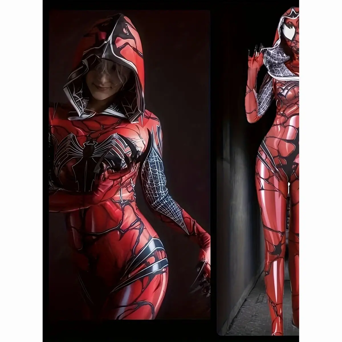 Halloween Spider Man Costume Spider Woman Leotard - Image 4