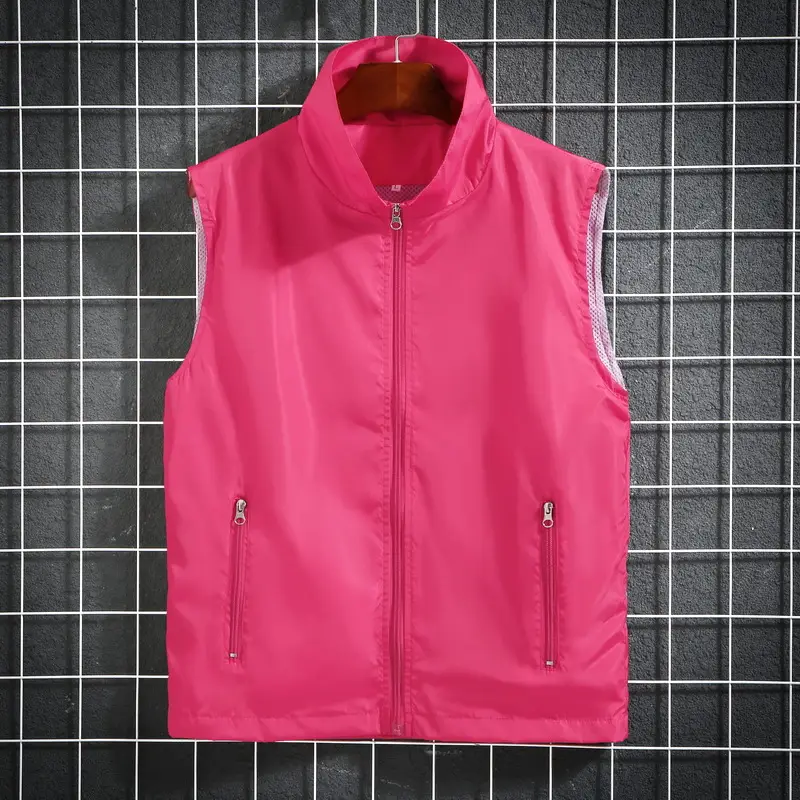 Neoprene Sleeveless Vest Bright Green with Zip Front - Image 4