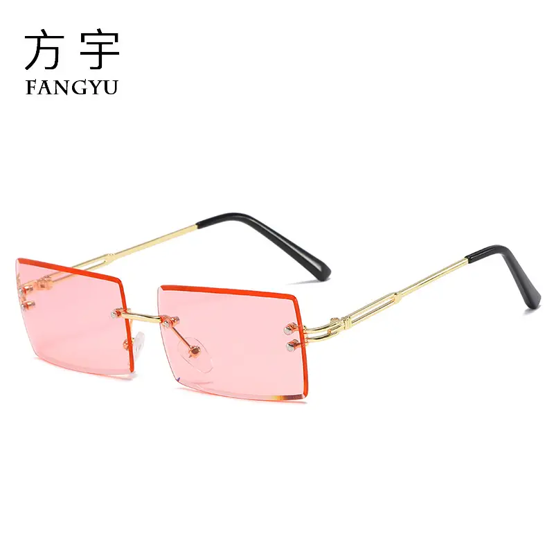 New Square Rimless Sunglasses Metal European American Summer Fashion - Image 21